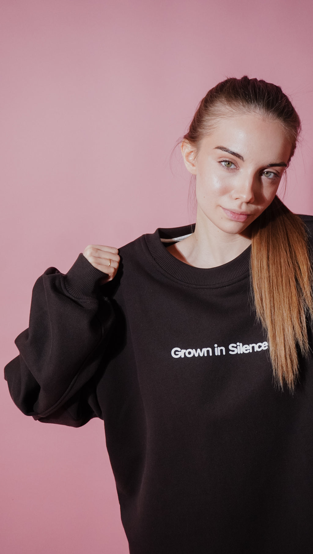 Oversize Sweatshirt Dress in DARK CHOCO