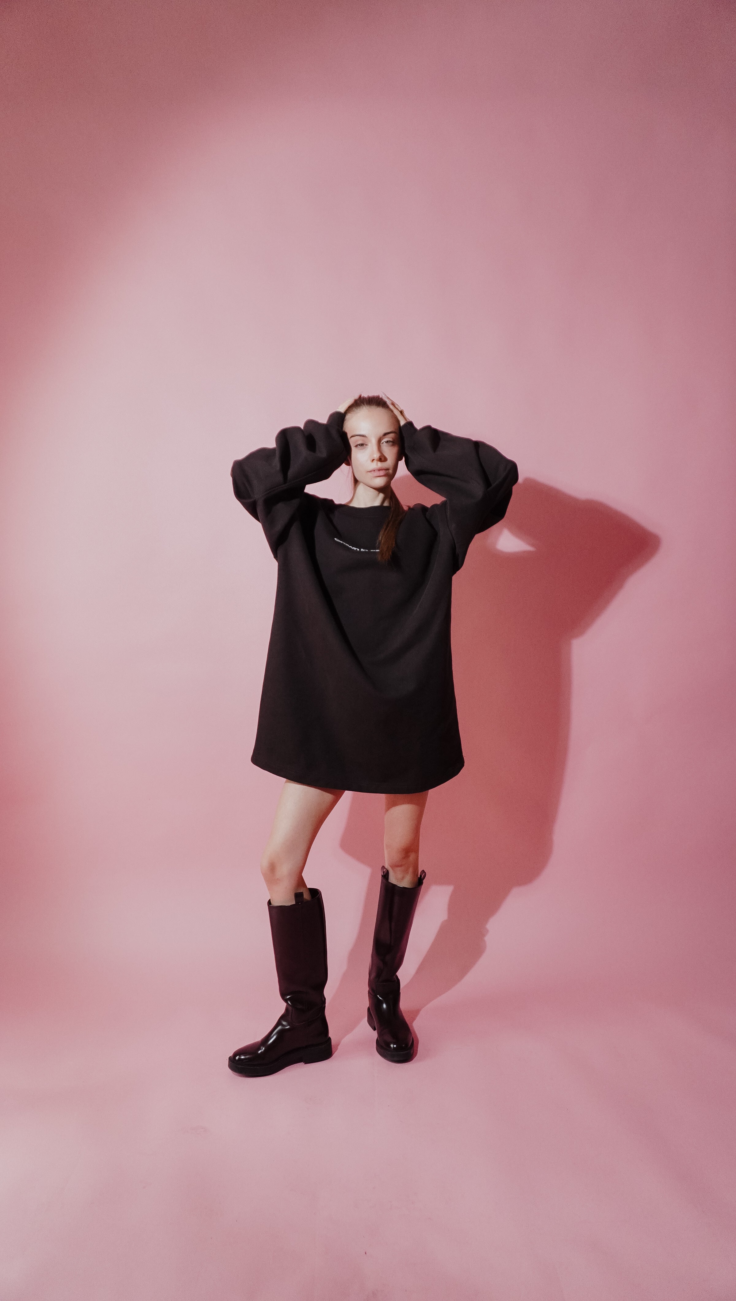 Oversize Sweatshirt Dress in DARK CHOCO
