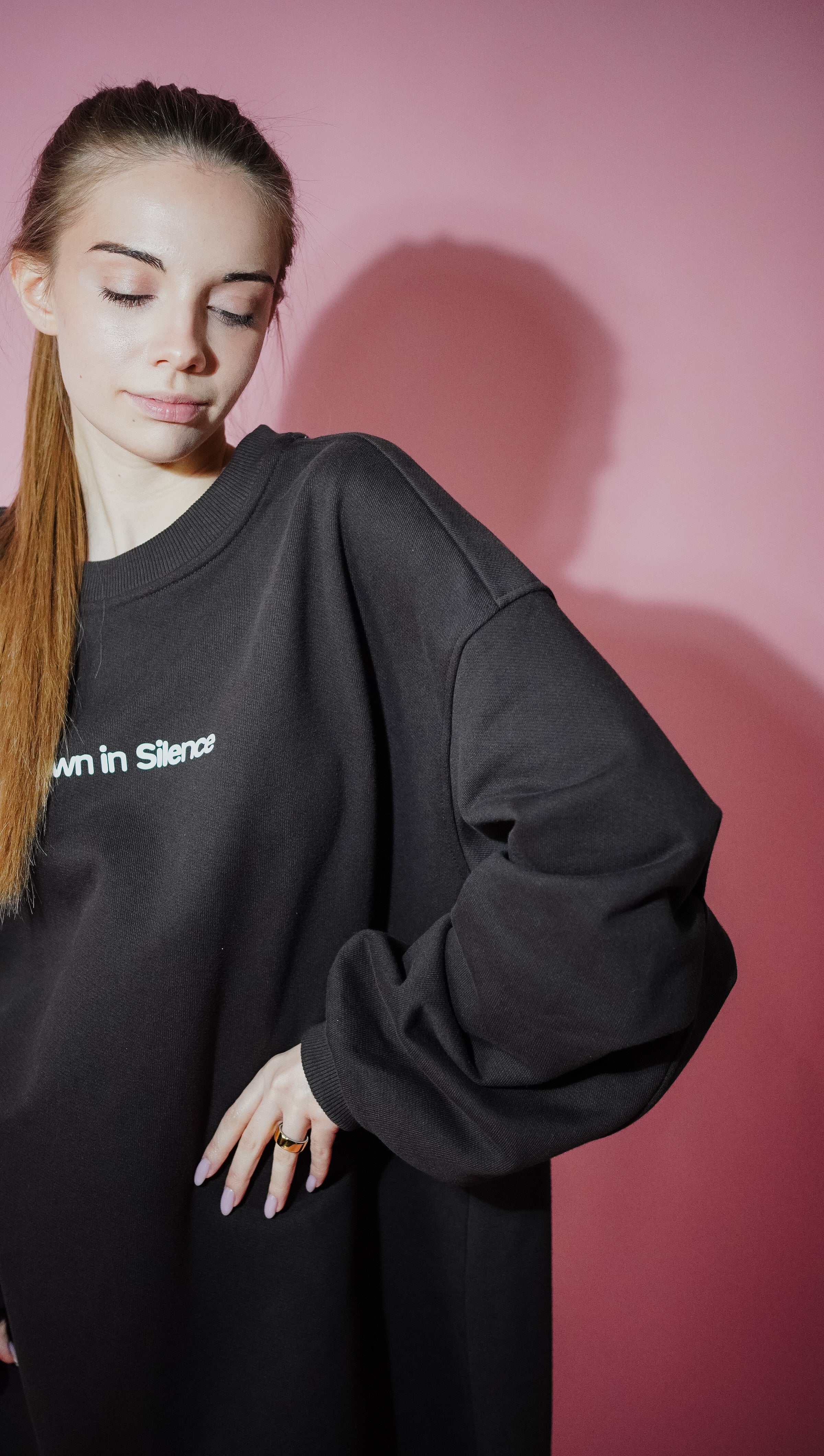 Oversize Sweatshirt Dress in DARK CHOCO