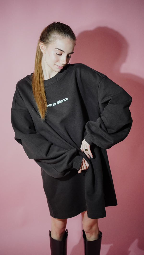 Oversize Sweatshirt Dress in DARK CHOCO
