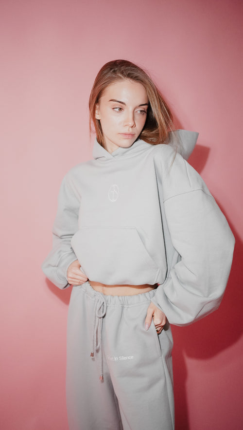 Mini Hoodie in Cloud Metallic