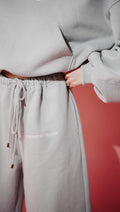 Barrel Joggers in Cloud Metallic