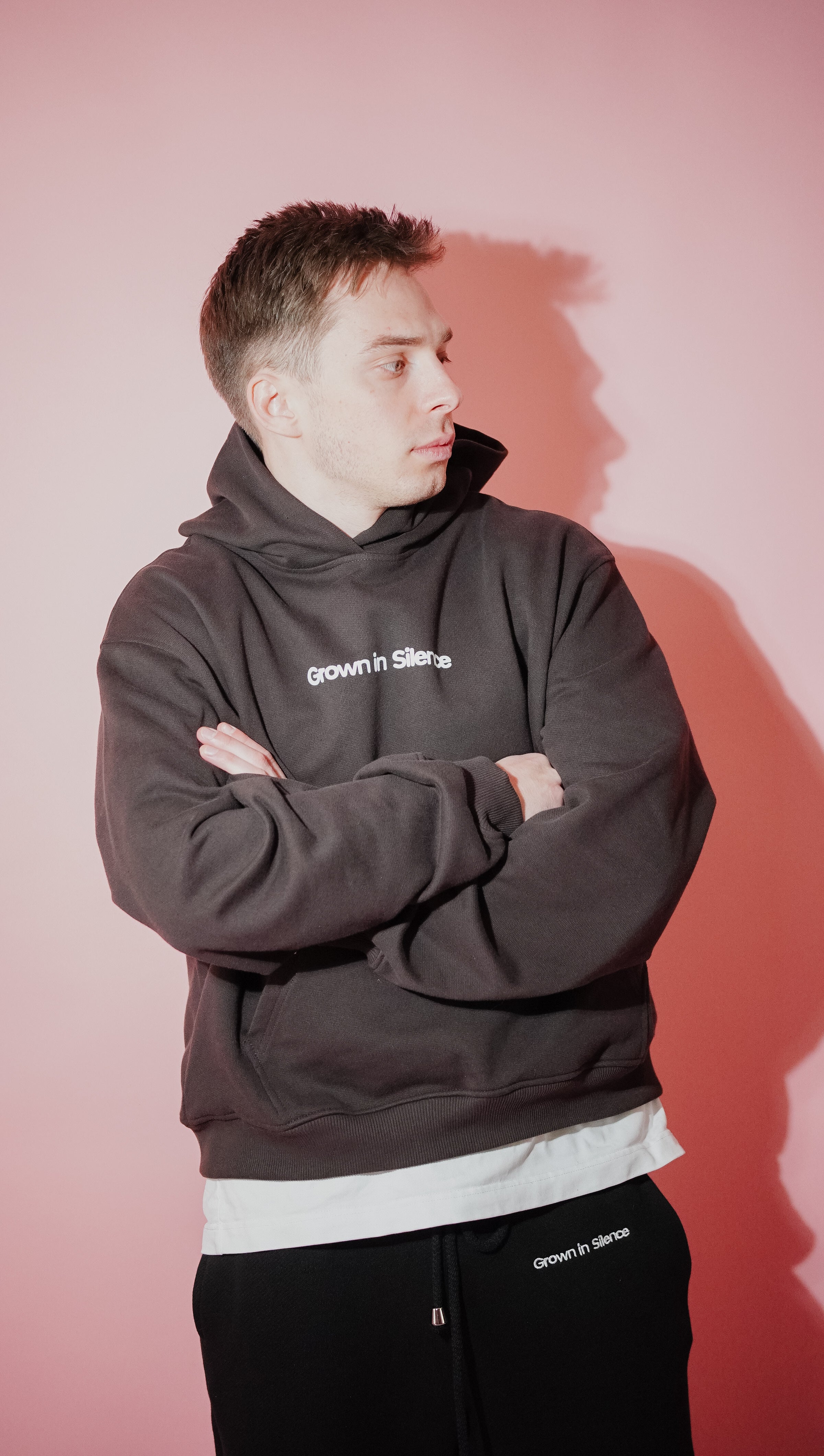 Oversized Barrel Sleeves Hoodie in DARK CHOCO