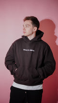Oversized Barrel Sleeves Hoodie in DARK CHOCO