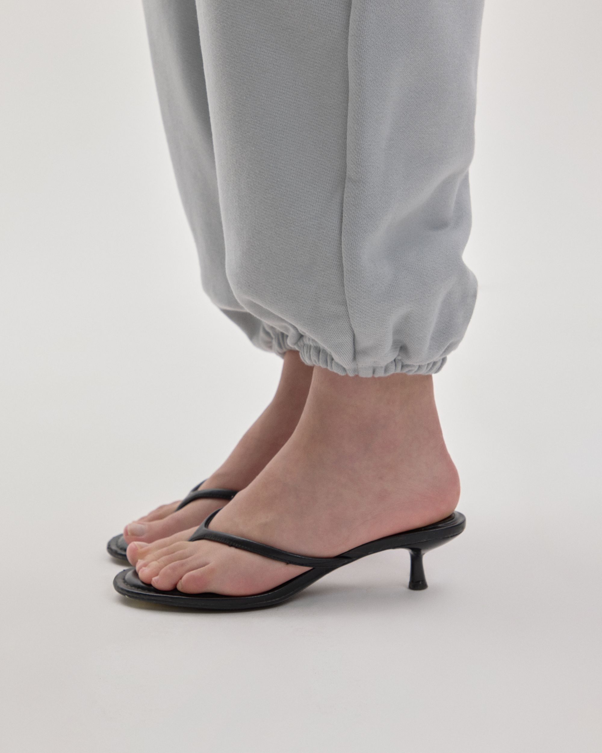 Grown In Silence barrel joggers in Cloud Metallic, tapered ankle detail