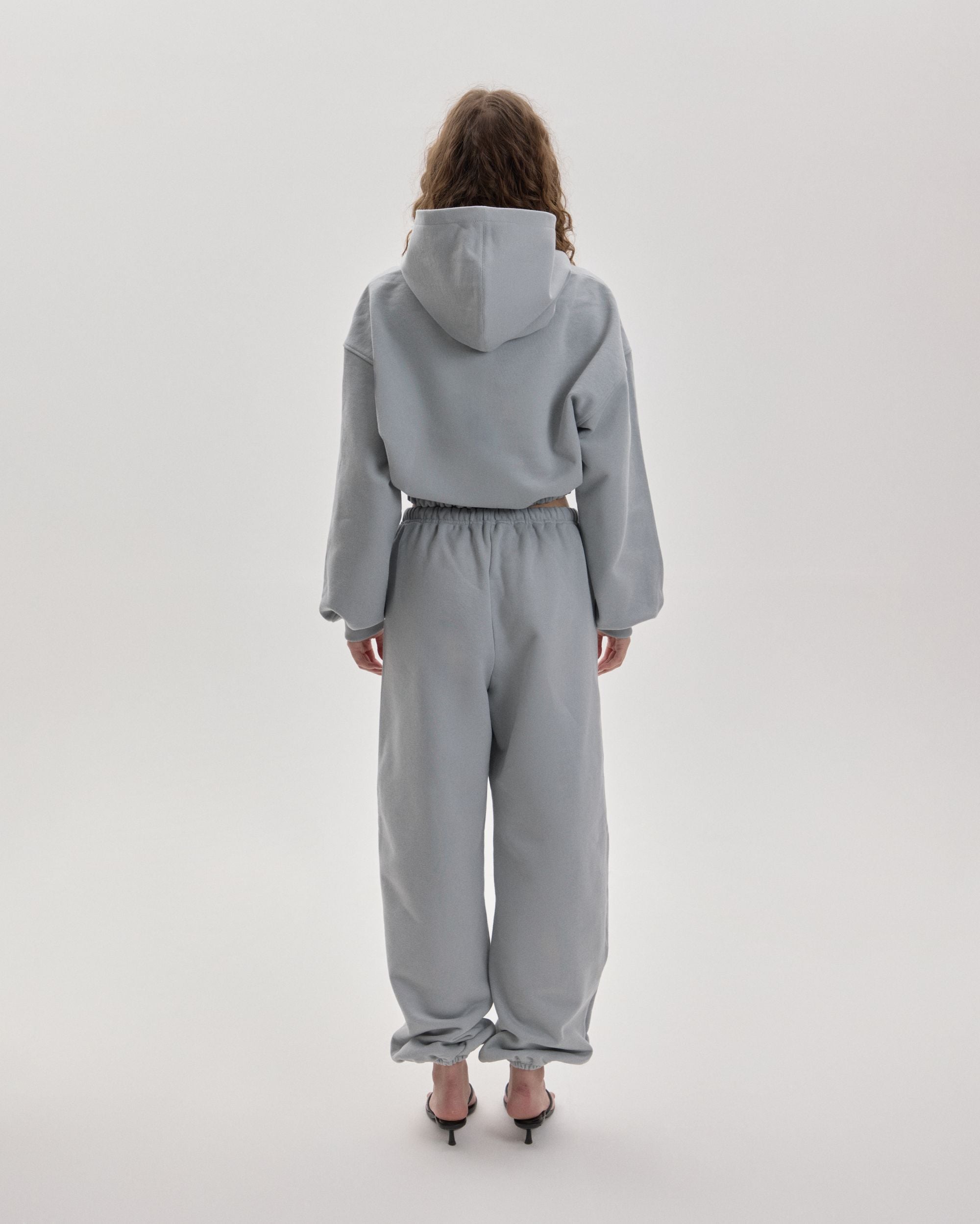 Grown In Silence barrel joggers in Cloud Metallic, back view