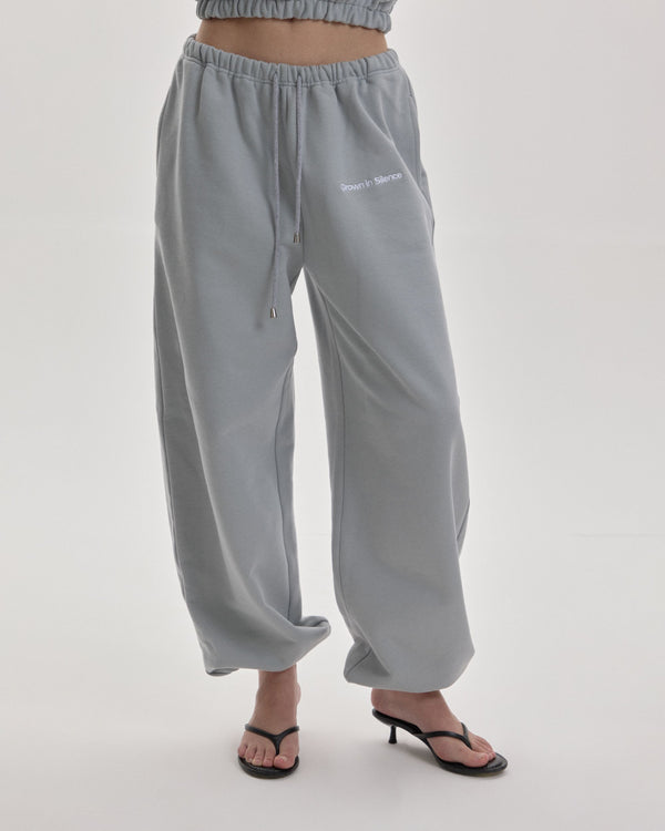 Barrel Joggers in Cloud Metallic