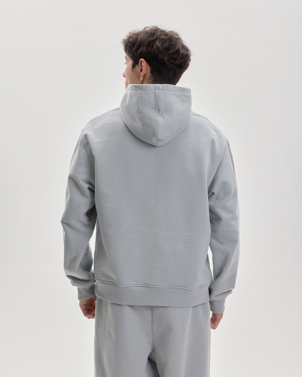 Grown In Silence oversized hoodie in Cloud Metallic, back view